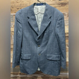 40R Ralph Lauren 100% wool blazer vintage coat Chaps charcoal gray texture rare